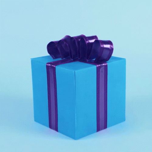 Heart Blue Gift Box GIF