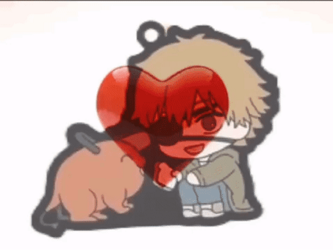 Heart Breaking Chainsaw Man Pochit Denji Chibi GIF