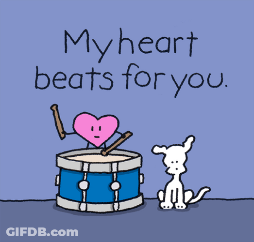 Heart Drumming Funny Love GIF