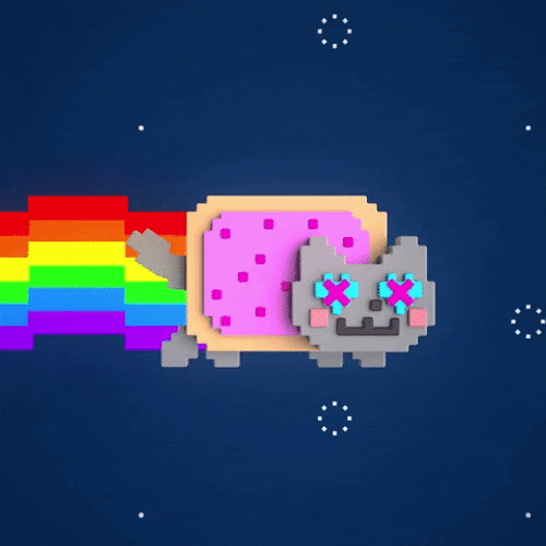 Heart Eyed Lego Poptart Cat GIF