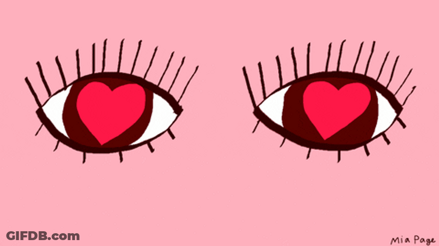 Heart Eyes With Eyebrows GIF