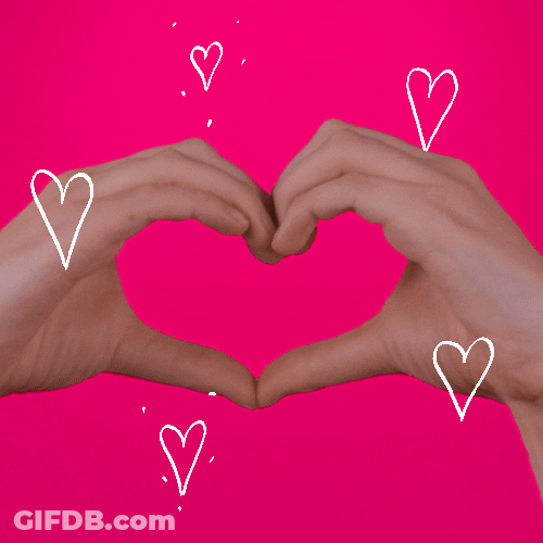 Heart Hands On Pink Background GIF
