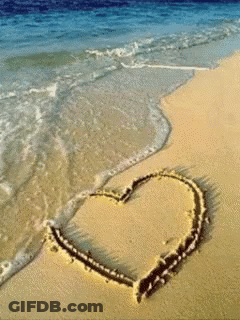 Heart In Sand At Beach GIF