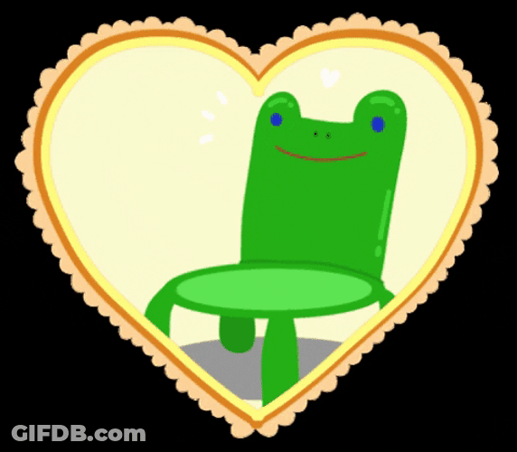 Heart Love Cute Frog Chair GIF