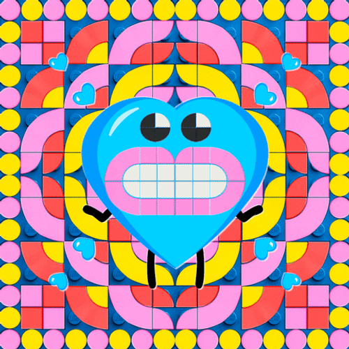 Heart Love Emoji Geometrical Kaleidoscope GIF