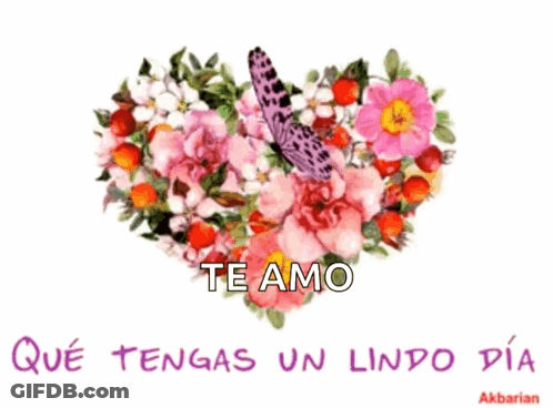 Heart Made Of Flowers With Butterfly GIF
