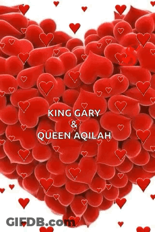 Heart Made Of Red Hearts With King Gary And Queen Aqilah GIF