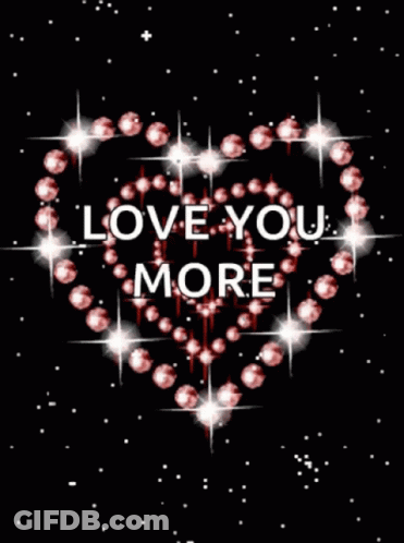 Heart Made Of Rhinestones Love You More GIF