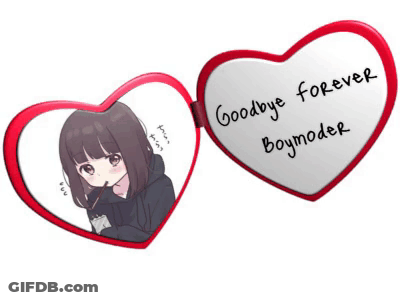 Heart Mirror Girl Saying Goodbye Forever Boymoder GIF