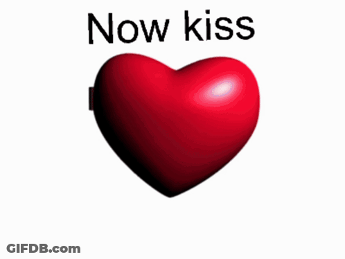 Heart Mirror With Ghost And Flower Saying Now Kiss GIF