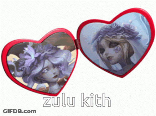 Heart Mirror With Girl And Name Zulu Kith GIF