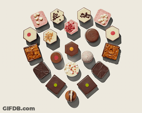 Heart Of Different Chocolates GIF
