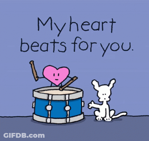 Heart Playing Drum My Heart Beats For You GIF