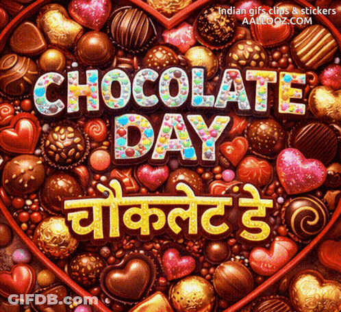 Heart Shaped Box Of Chocolates Saying Chocolate Day GIF