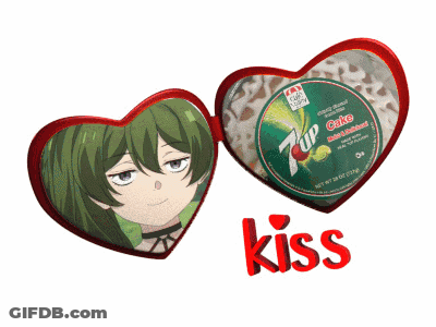 Heart-Shaped Box With Girl And Kiss GIF