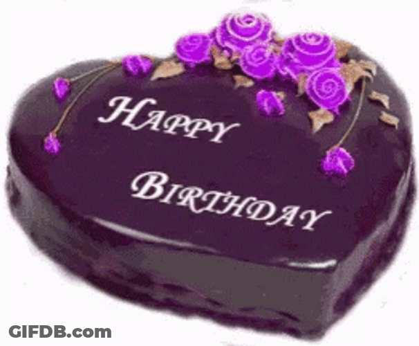 Heart Shaped Cake Happy Birthday GIF