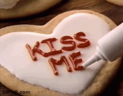 Heart Shaped Cookie Kiss Me Red Frosting GIF