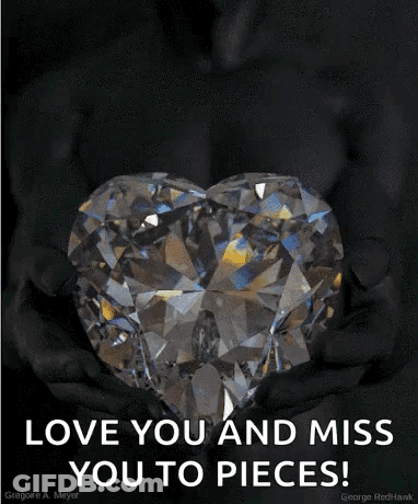 Heart Shaped Diamond Love You Miss You To Pieces GIF