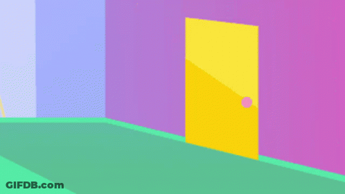 Heart Shaped Face Cartoon Character Standing In Corner GIF