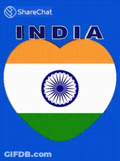 Heart Shaped Flag With India GIF