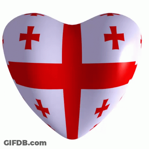 Heart Shaped Flag With Red Cross GIF
