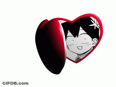 Heart Shaped Mirror With Black And White Boy GIF