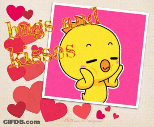 Heart Shaped Mirror With Boy Monster And Now Kiss GIF