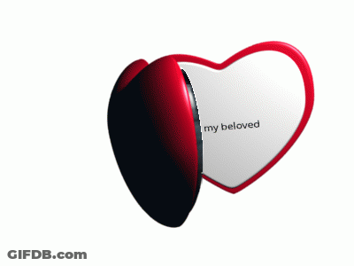 Heart Shaped Mirror With Di My Beloved GIF