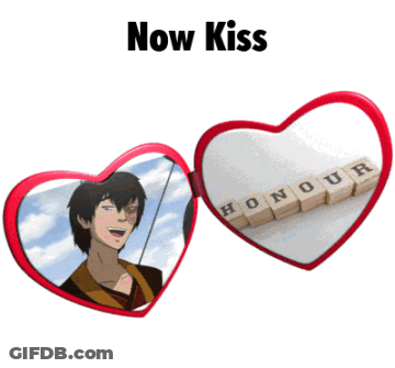 Heart Shaped Mirror With Man And Honour GIF