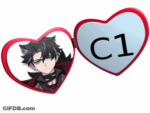 Heart Shaped Mirror With Man And Letter C1 GIF