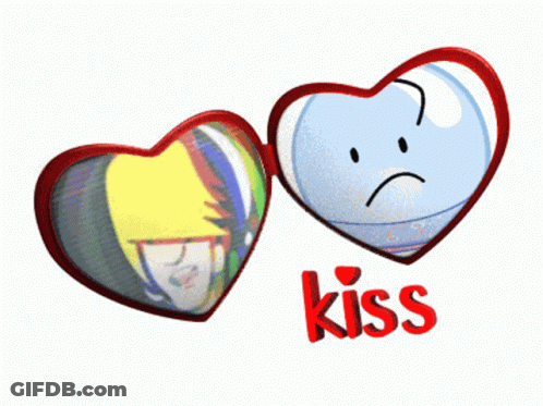 Heart Shaped Mirror With Sad Face Kiss GIF