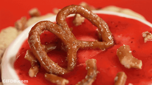 Heart Shaped Pretzel On Cookie GIF