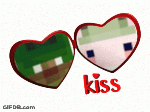 Heart Shaped Sunglasses With Kiss Text GIF