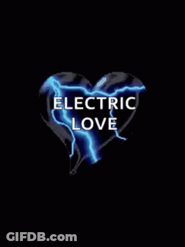 Heart Surrounded By Lightning Bolts Electric Love GIF
