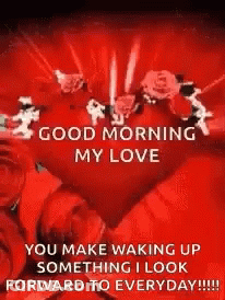 Heart Surrounded By Roses Good Morning Love GIF