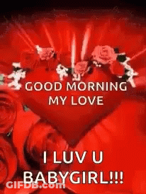 Heart Surrounded By Roses Good Morning My Love GIF