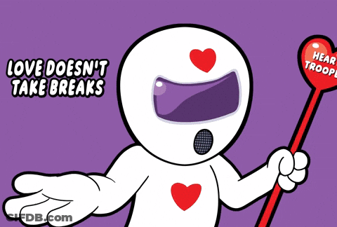 Heart Trooper Holding Red Heart GIF