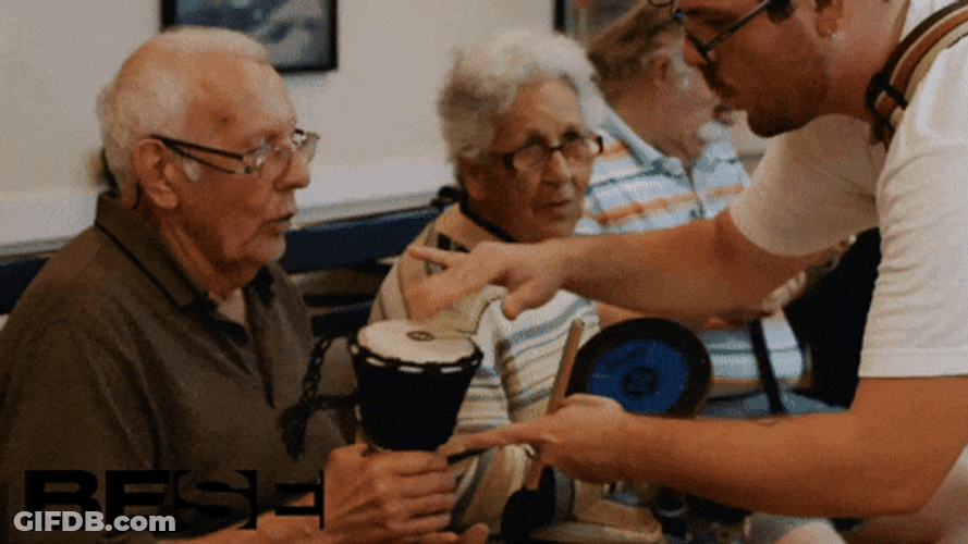 Heart Warming Playing Senile Old Man GIF