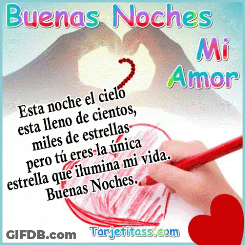 Heart With Buenas Noches Mi Amor GIF