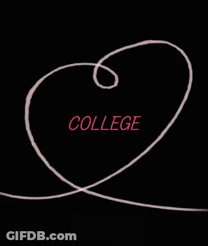 Heart With College Written On It GIF