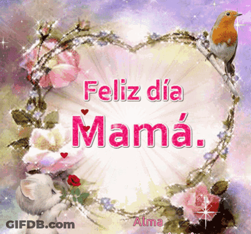 Heart With Feliz Dia Mama GIF