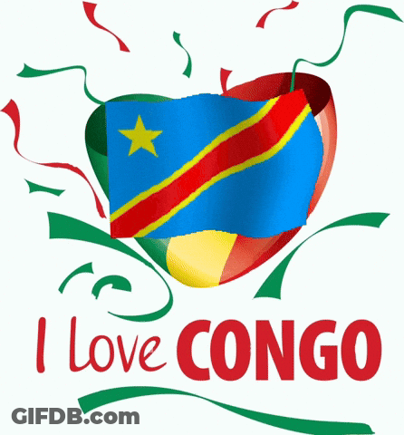 Heart With Flag Saying I Love Congo GIF