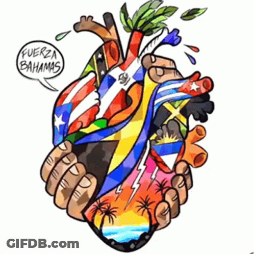Heart With Fuerza Bahamas Text GIF