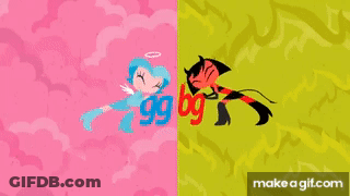Heart With Horns And Wings Saying Ggbg GIF