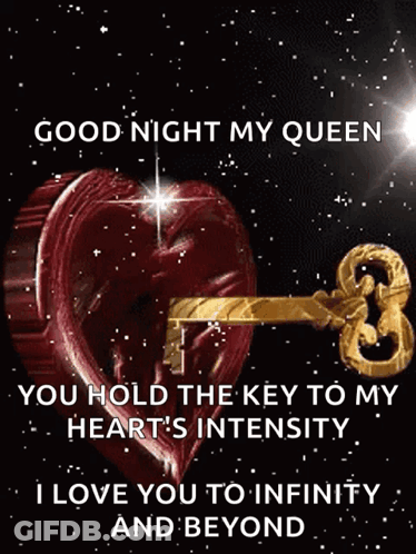Heart With Key And Good Night My Queen GIF
