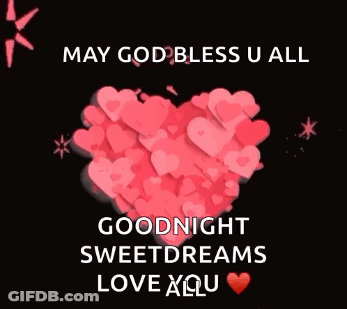 Heart With May God Bless You Goodnight GIF