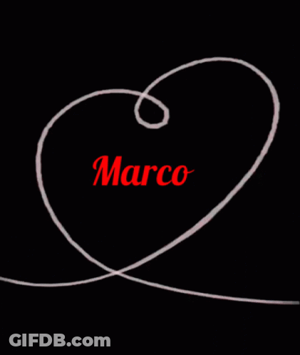 Heart With Name Marco In Red Letters GIF