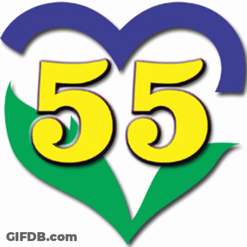 Heart With Number 55 GIF