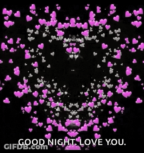 Heart With Pink Hearts Good Night Love You GIF