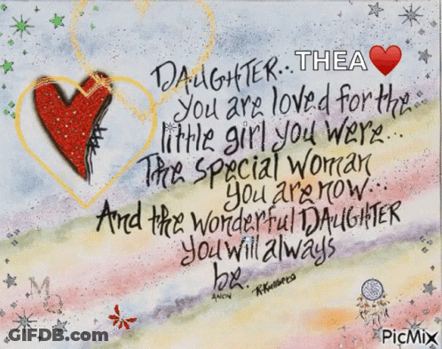 Heart With Quote About Daughters GIF